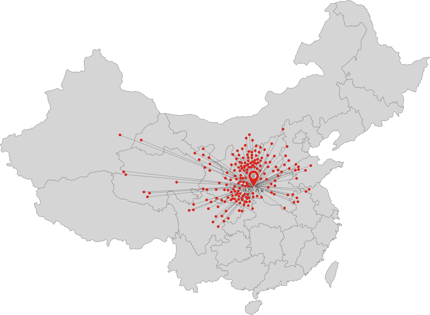 迈德思客汉堡加盟品牌的全国分布图